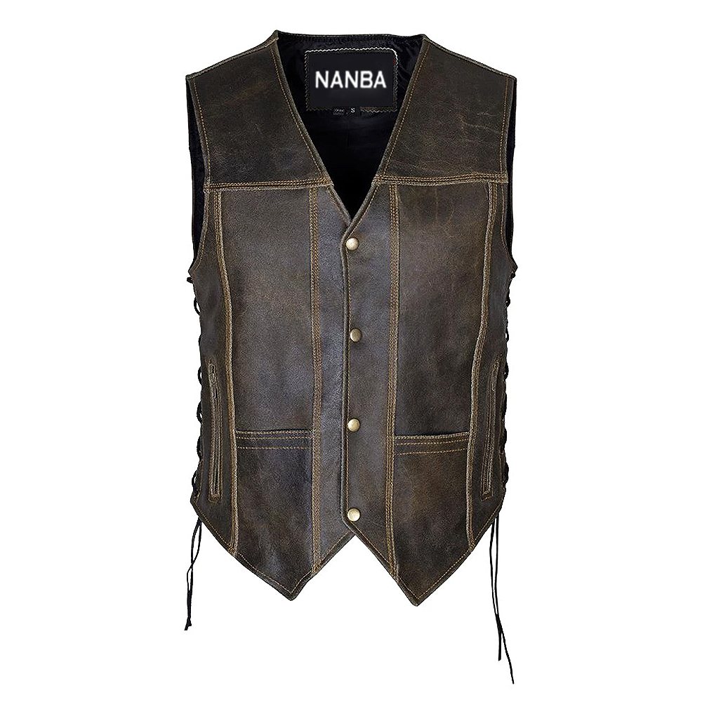 Motorbike Leather Vest NG-6702