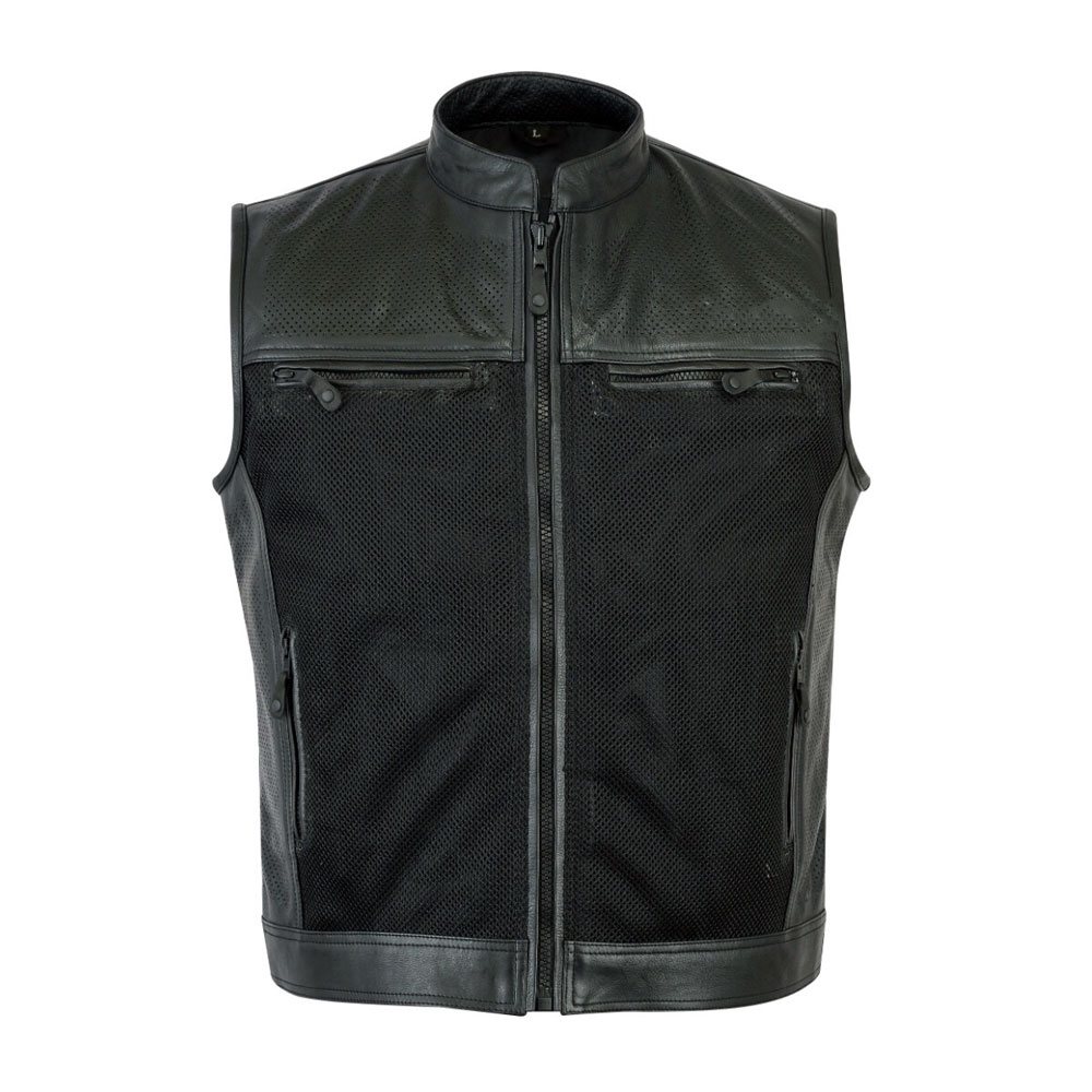 Motorbike Leather Vest NG-6715