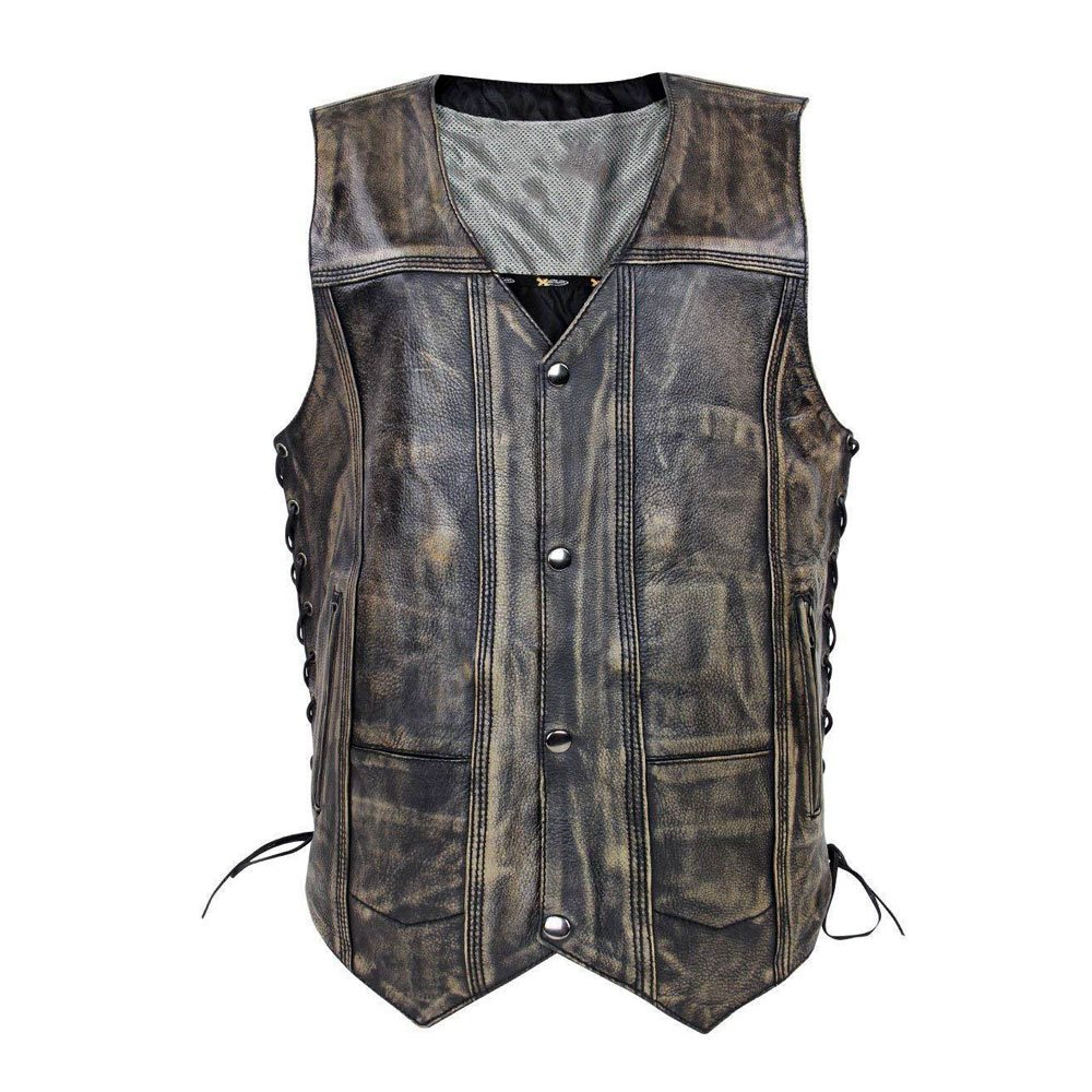 Motorbike Leather Vest NG-6723