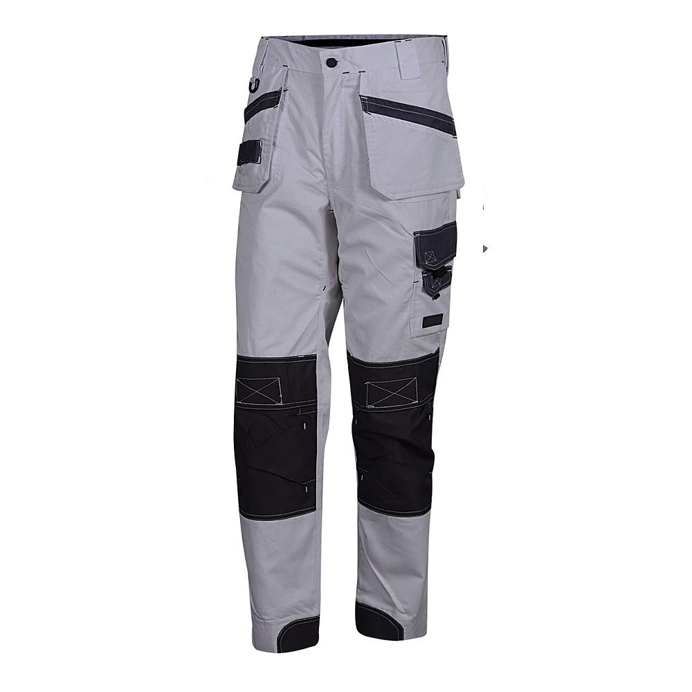 Working Pant NG-8-420: light grey trousers with black knee panels