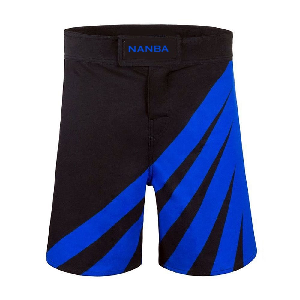 MMA Short NG-2320: black with blue diagonal stripes