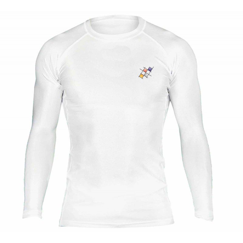 Full Sleeve Rash Guard NG-109: white long-sleeve top with raglan seams