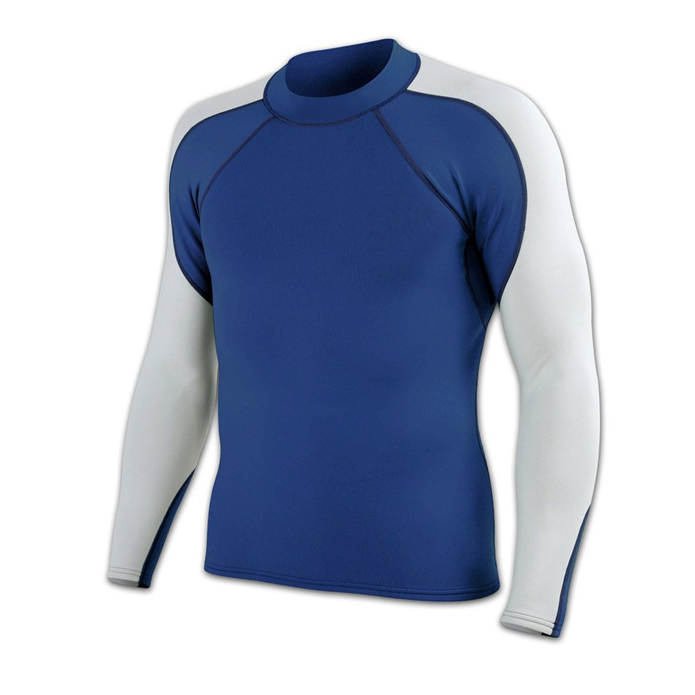 Full Sleeve Rash Guard NG-119: navy with white sleeves