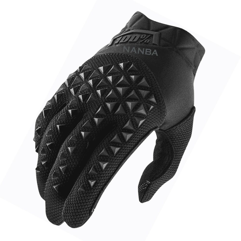 Motocross Glove NG-5620: all-black glove with a pyramid-textured back