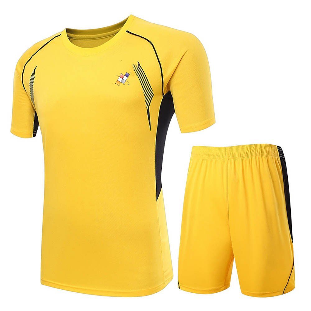 Rugby Ball Uniform NG-3406: yellow jersey with black side piping