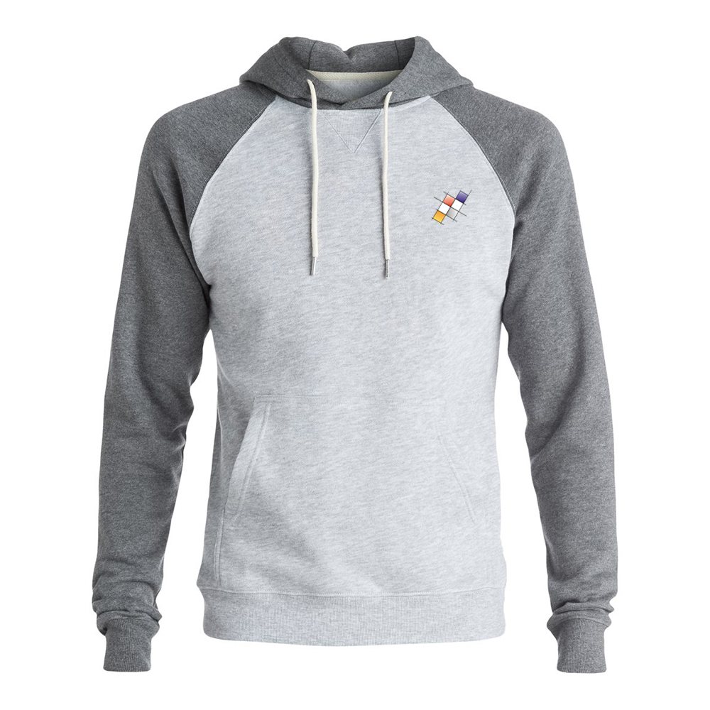 Hoodie NG-3702: light grey hoodie with charcoal raglan sleeves