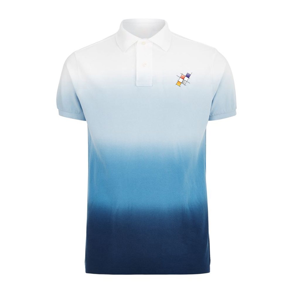 Polo Shirt NG-3808: polo fading from white to navy