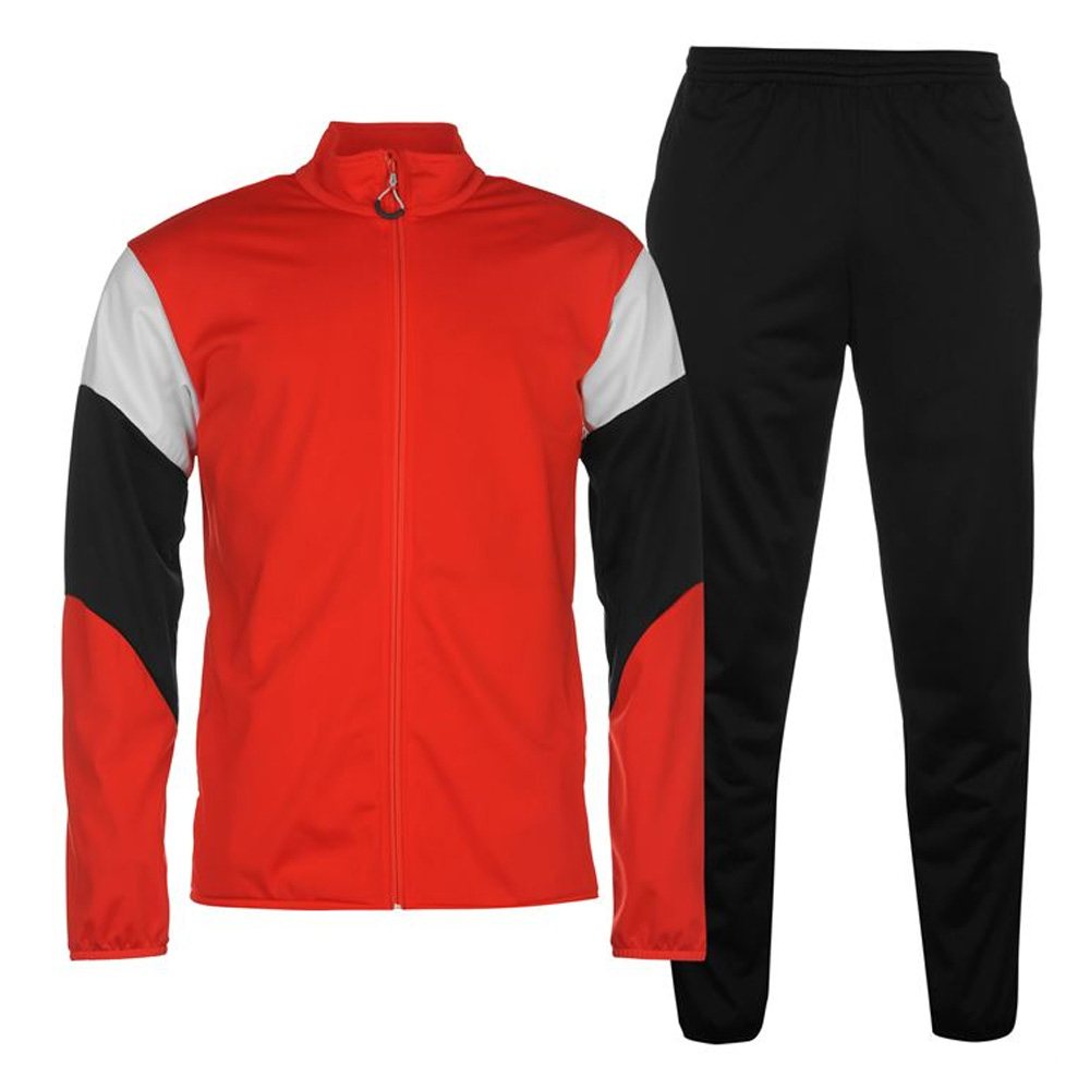 Track Suit NG-31009: red jacket with white and black sleeve blocks