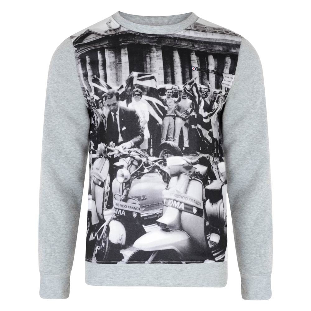 Sweat Shirt NG-31105: grey sweatshirt with a black-and-white photo front
