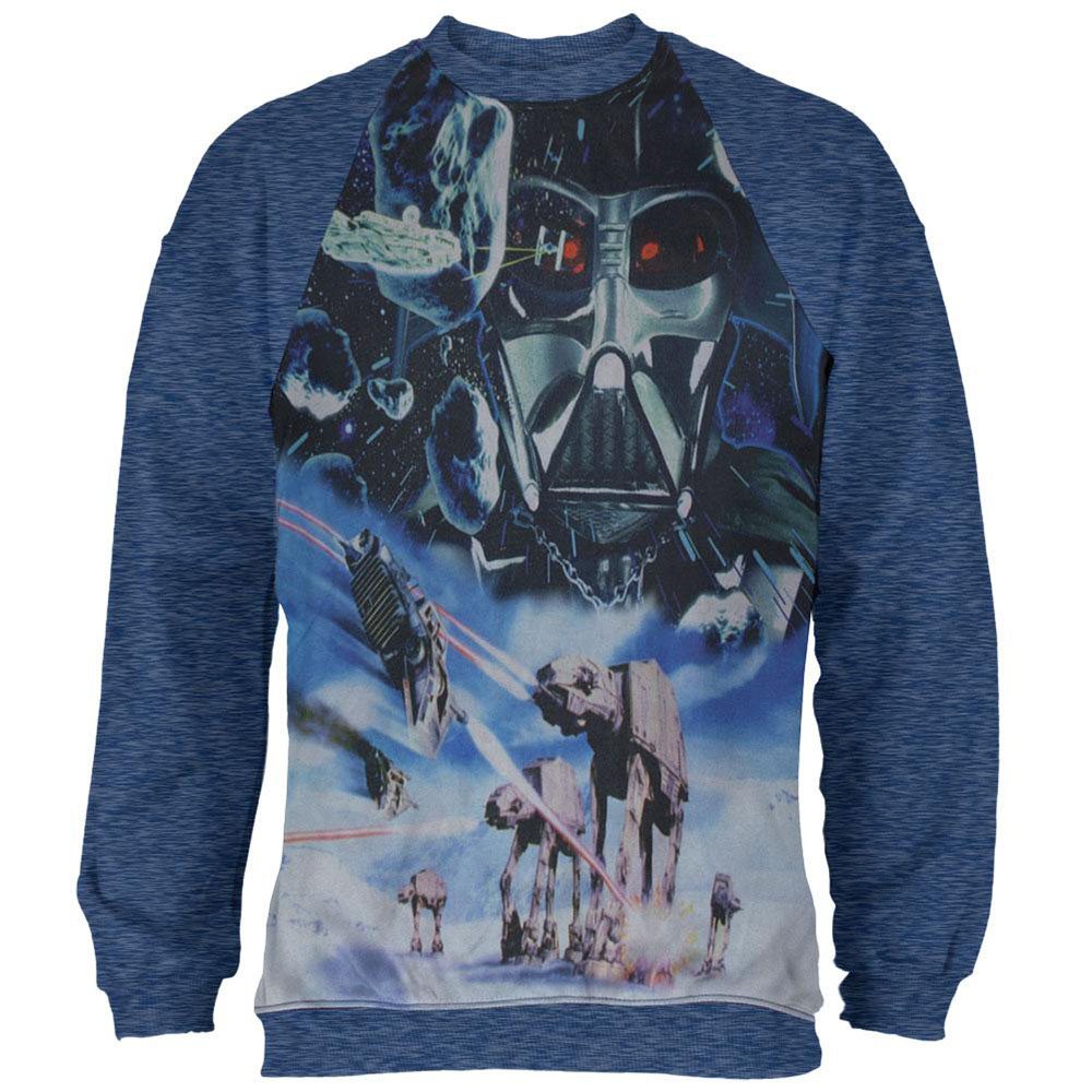 Sweat Shirt NG-31106: blue marl sweatshirt with a film-scene print