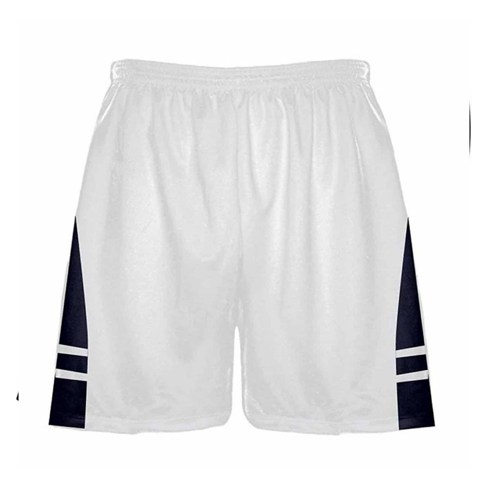 Sport Short NG-31309: white shorts with navy hem corner panels