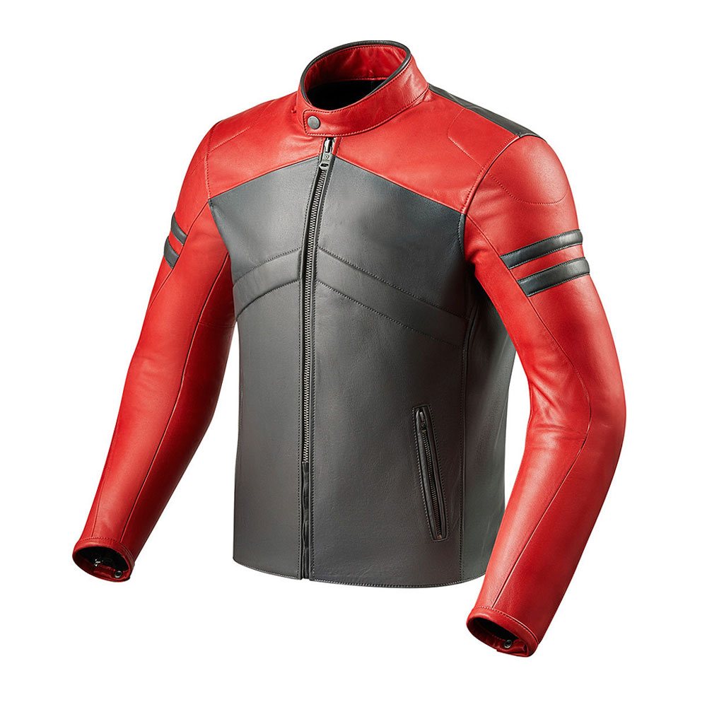 Motorbike Jacket NG-6516: red jacket with a grey front