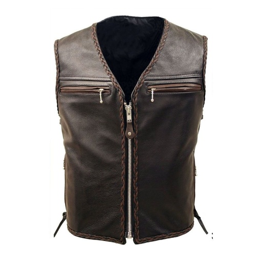 Motorbike Leather Vest NG-6722