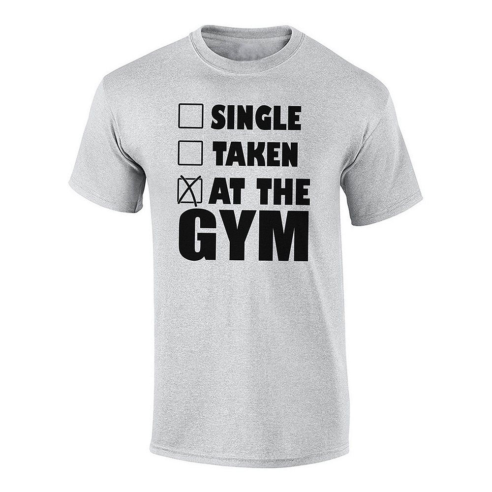 Gym Shirt NG-7-306: light grey T-shirt with a black slogan print